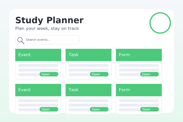Study Planner layout preview